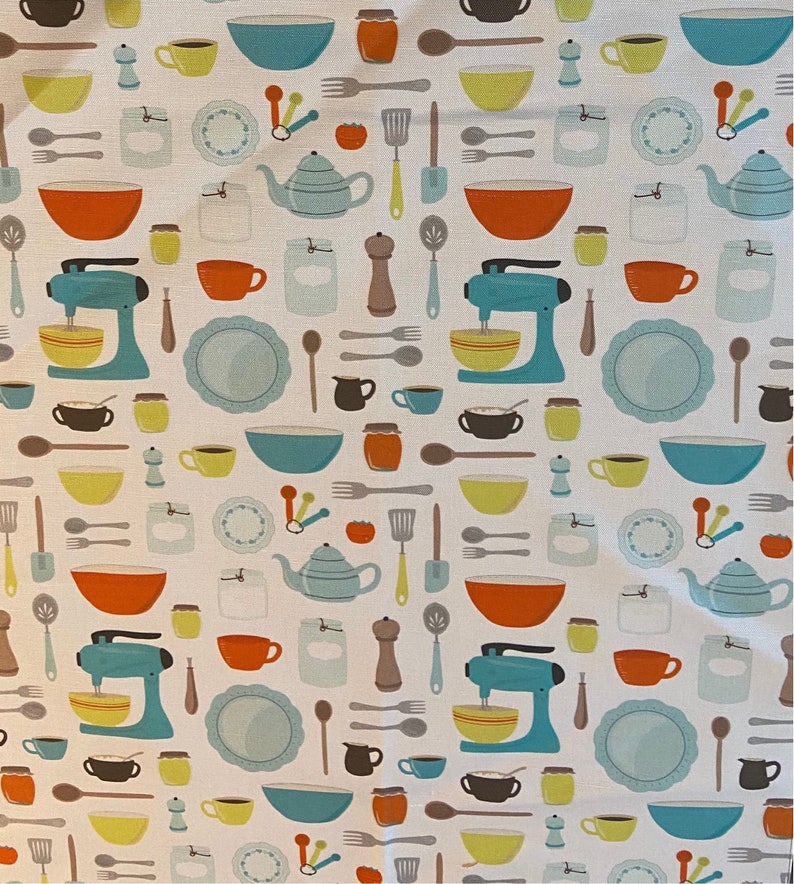 Mid Century Vintage Look Kitchen Linen/Cotton Dish Tea Towel