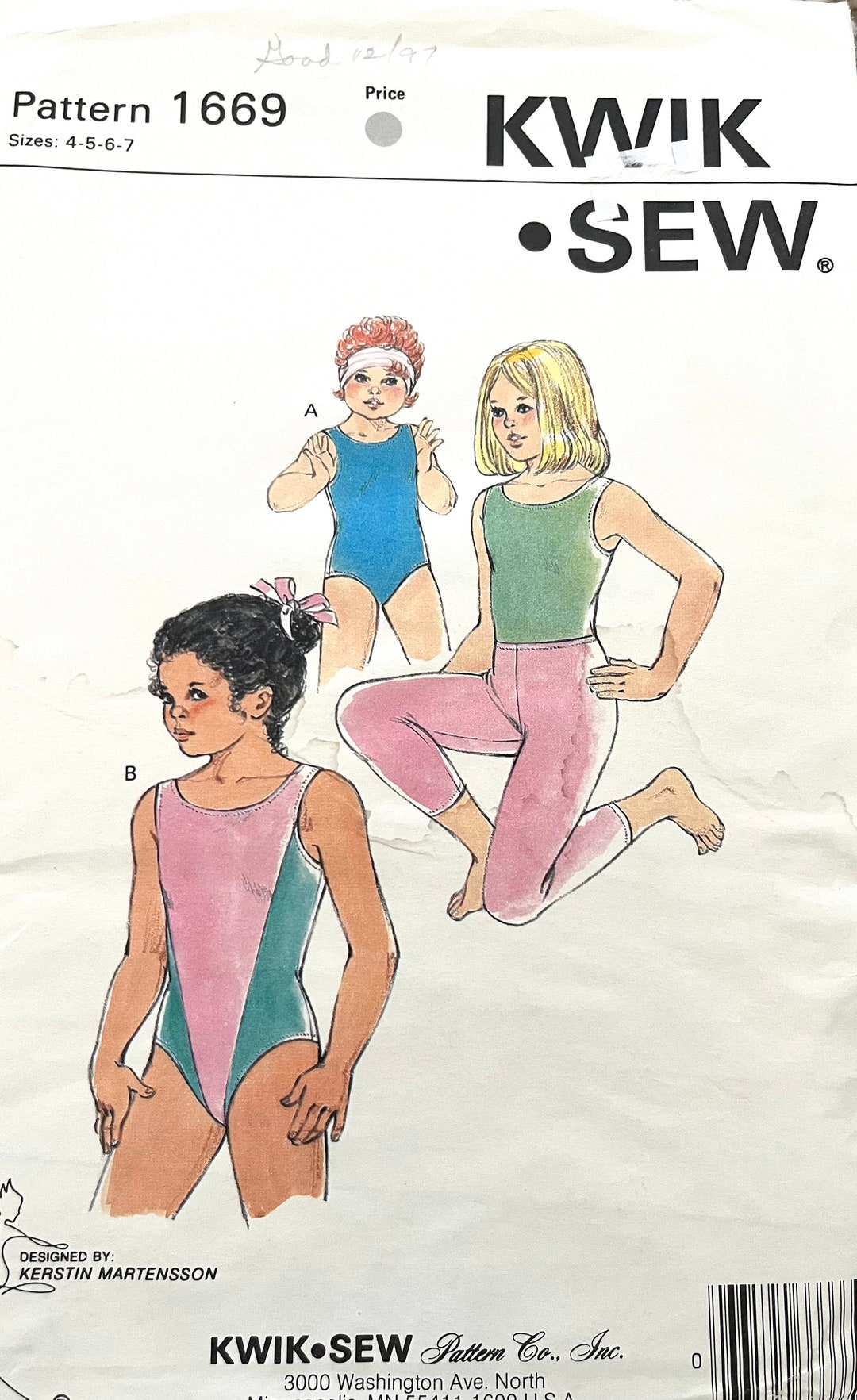 Kwik Sew Pattern #1669 Girls Leotard and Pants Size 4 5 6 7 - Etsy