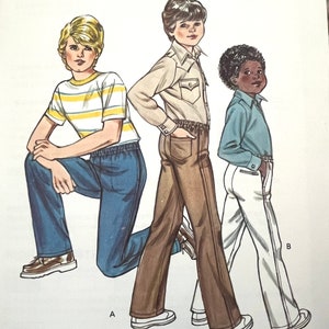 Kwik Sew New Uncut Pattern #1297 Boys Pants Jeans Size 8 10 12 14