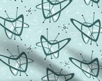 Aqua Boomerang Mid Century Retro Vintage 18 inch Pillow Cover