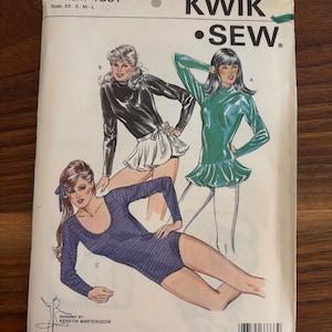 Kwik Sew Nytt Oklippt Mönster #1301 Skridskoåkning Gymnastikdräkt