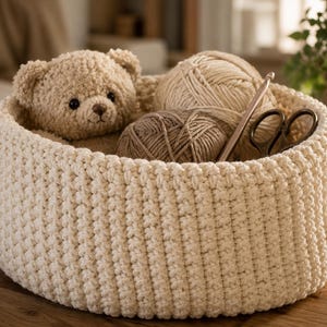 Crochet Basket Pattern PDF | Easy Storage Organizer | Beginner Friendly | Modern Home Decor | Instant Download | DIY Home Basket