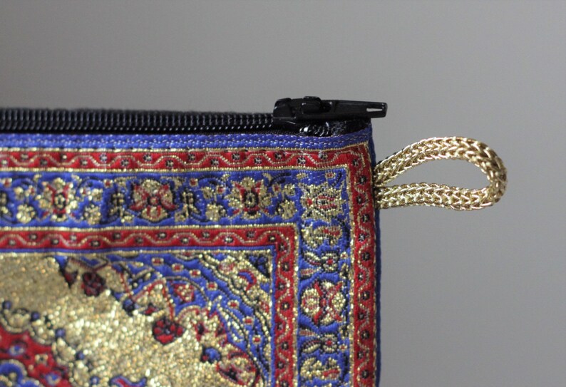Small makeup bag for purse Zip fabric pouch for women Glitter zipper bag purse for hippie Boho Turkish coin purse