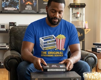 Blockbuster Video The Original Streaming Service Shirt | Funny 90s Nostalgia Tee | VHS Retro Humor Gift