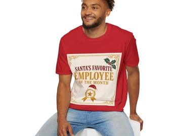 Santa's Favorite Employee of the Month Shirt | Funny Christmas Office T-Shirt | Coworker Gift