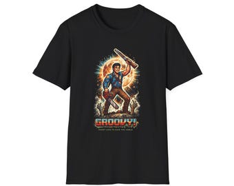 Groovy Insert Coin to Save the World Shirt | Retro Horror Gamer Tee | 8-Bit Arcade Gift