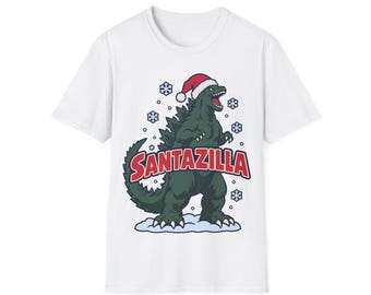 Santazilla Christmas Shirt | Giant Monster Santa Kaiju Tee | Santa Godzilla Funny Sci-Fi Holiday Gift