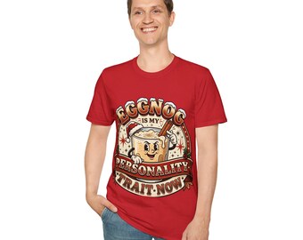 Eggnog Is My Personality Trait Now Shirt, Funny Eggnog Christmas Tee, Retro Christmas Drink Gift, Holiday Party Humor Shirt