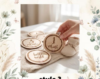 Baby Milestone Month Stickers | 1-12 Month Baby Photo Stickers | Newborn Monthly Milestone Stickers | Baby Shower Gift
