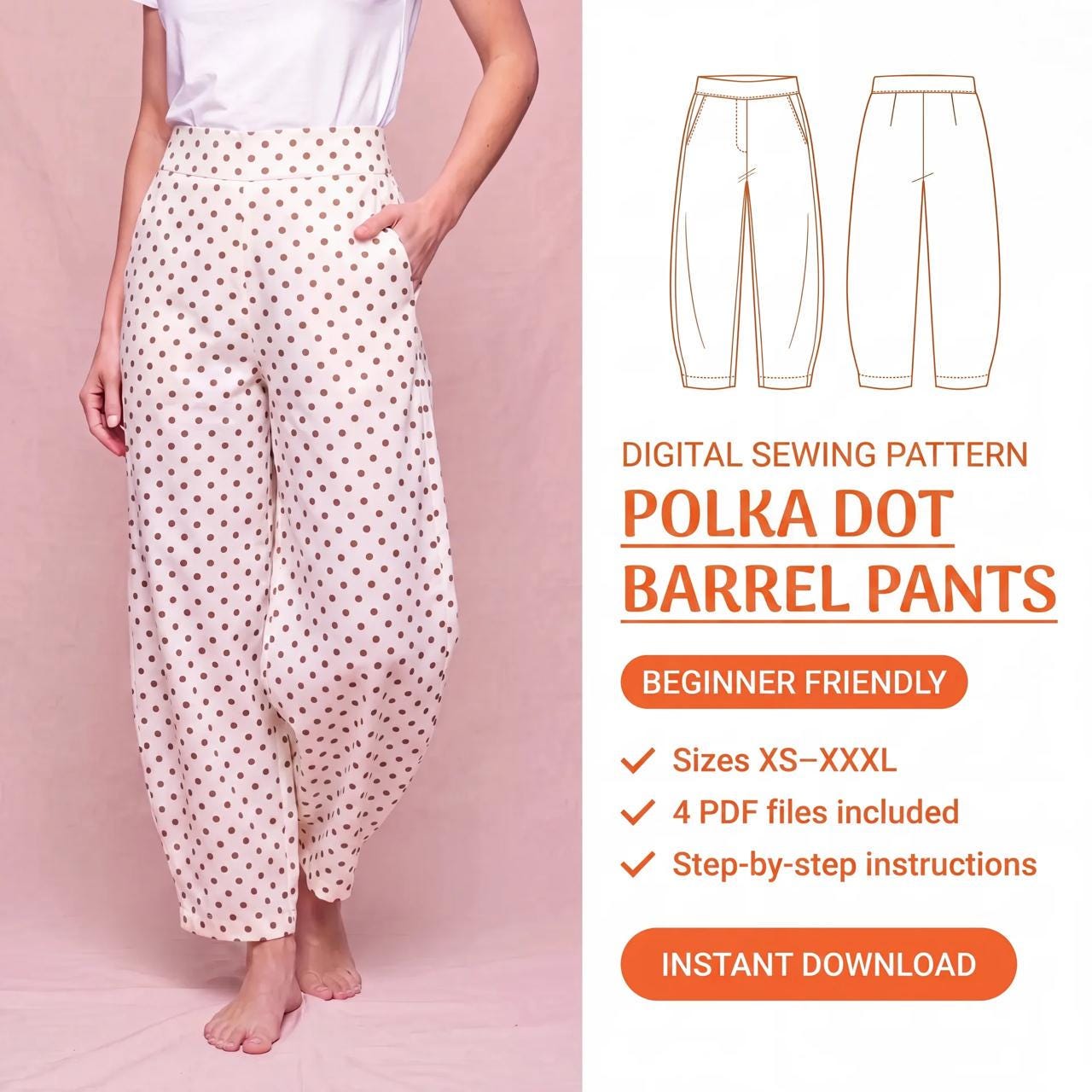 Polka Dot Cropped Pants - Etsy
