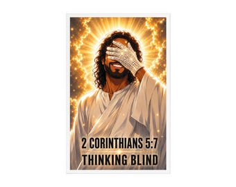 Acrylic Desk Art – Walk by Faith, 2 Corinthians 5:7 Scripture (Wooden Stand)