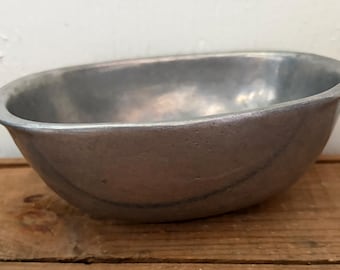 Kleine Vintage Carson hergestellt in Freeport, PA Pewter Oval Bowl
