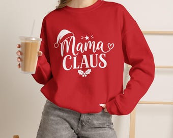 Mama Claus sweatshirt | Christmas Santa Hat holiday family design