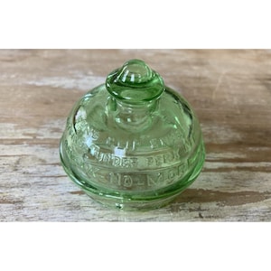 Vintage uranium green glass coffee pot perculator replacement lid Break No More