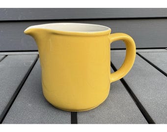 Vintage ceramic milk pitcher creamer Arabia Finland yellow scandinavian modern