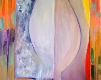 monsoon with potted plant abstract painting