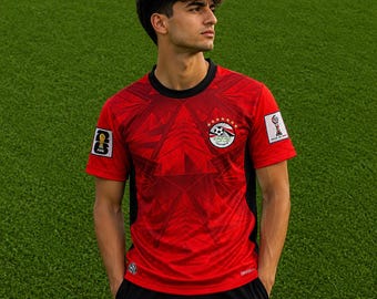 Egypt Soccer Jersey |  World Cup Red Football Fan Shirt | Custom Name & Number For Unisex