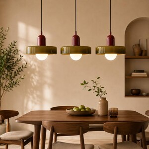 Nordic Bauhaus Glass Pendant Light, Retro Fixture for Dining Room, Living Room & Bedroom