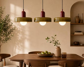 Lampada a sospensione nordica in vetro stile Bauhaus, apparecchio retrò per sala da pranzo, soggiorno e camera da letto.