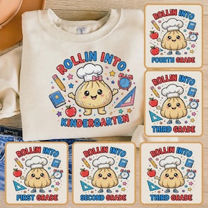 Kawaii Dumpling Chef PNG Bundle, K-4th Grade, Back to School Sublimation (Digital Download)