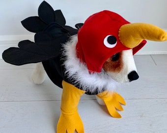 Vulture costume- Dog halloween costume- Dog vulture costume- Condor costume- Bird costume by FiercePetFashion