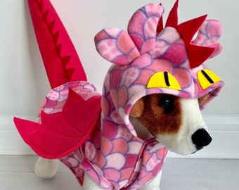 Dog dragon costume- Pink dragon costume- Halloween costume- Dog Halloween costume by FiercePetFashion