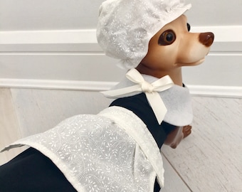 Pilgrim Girl Dog costume- Dog Thanksgiving costume- Pet Thanksgiving costume by FiercePetFashion