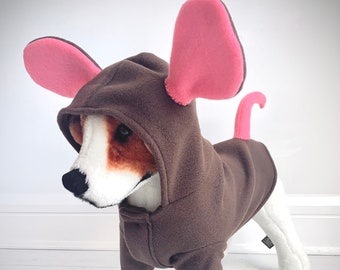 Mouse costume- Dog halloween costume- Dog mouse costume for dogs- Mouse apparel for pets- Brown mouse costume by FiercePetFashion