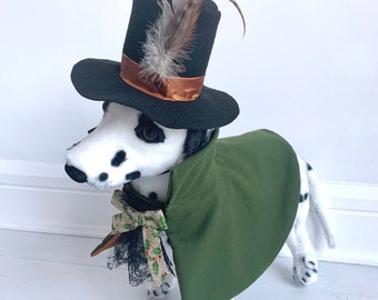 Dog caroler boy costume- Dog Christmas costume- Dog caroler costume- Victorian caroler costume- Vintage Christmas by FiercePetFashion.