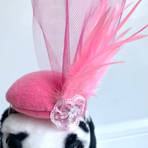 Dog pink fascinator Kentucky Derby hat Dog fascinator Dog Derby hat Dog hat Dog accessory by FiercePetFashion image 3