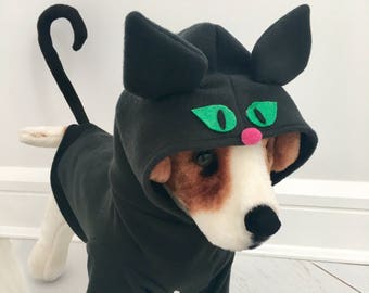 Schwarze Katze Kostüm- Katzenkostüm- Hund Halloween Kostüm- Hund Katzenkostüm von FiercePetFashion