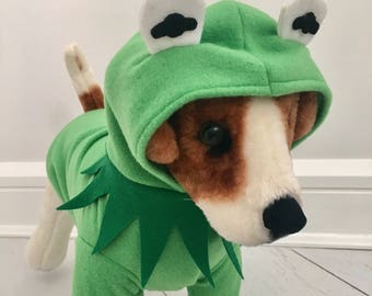 Dog frog costume- Green frog costume- Frog apparel for dogs- Halloween costume- Pet halloween costume by FiercePetFashion