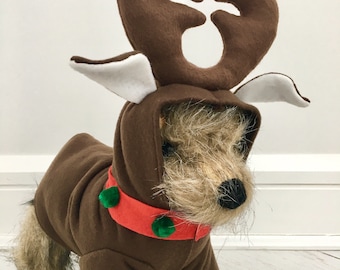 Costume de renne, Costume de renne de chien, Costume de Noël de chien, Costume de Noël par FiercePetFashion