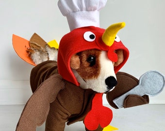 Turkey costume- Turkey dog costume- Dog thanksgiving costume- Dog turkey costume- Halloween costume by FiercePetFashion