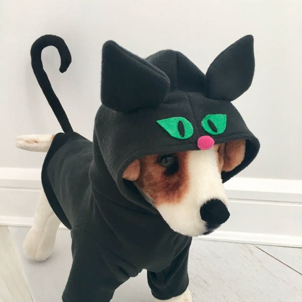 Black cat costume- Cat costume- Dog halloween costume- Dog cat costume by FiercePetFashion