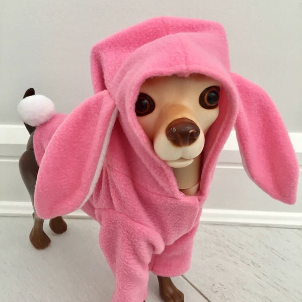 Easter bunny costume- Easter bunny gift- Dog Easter bunny costume- Dog halloween costume- Pink bunny costume by FiercePetFashion