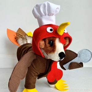 Turkey costume- Turkey dog costume- Dog thanksgiving costume- Dog turkey costume- Halloween costume by FiercePetFashion