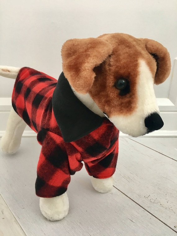 The Lumberjack Sweater Dog Red Plaid Sweater Dog Fleece Sweater Pet Fleece  Sweater by Fiercepetfashion 