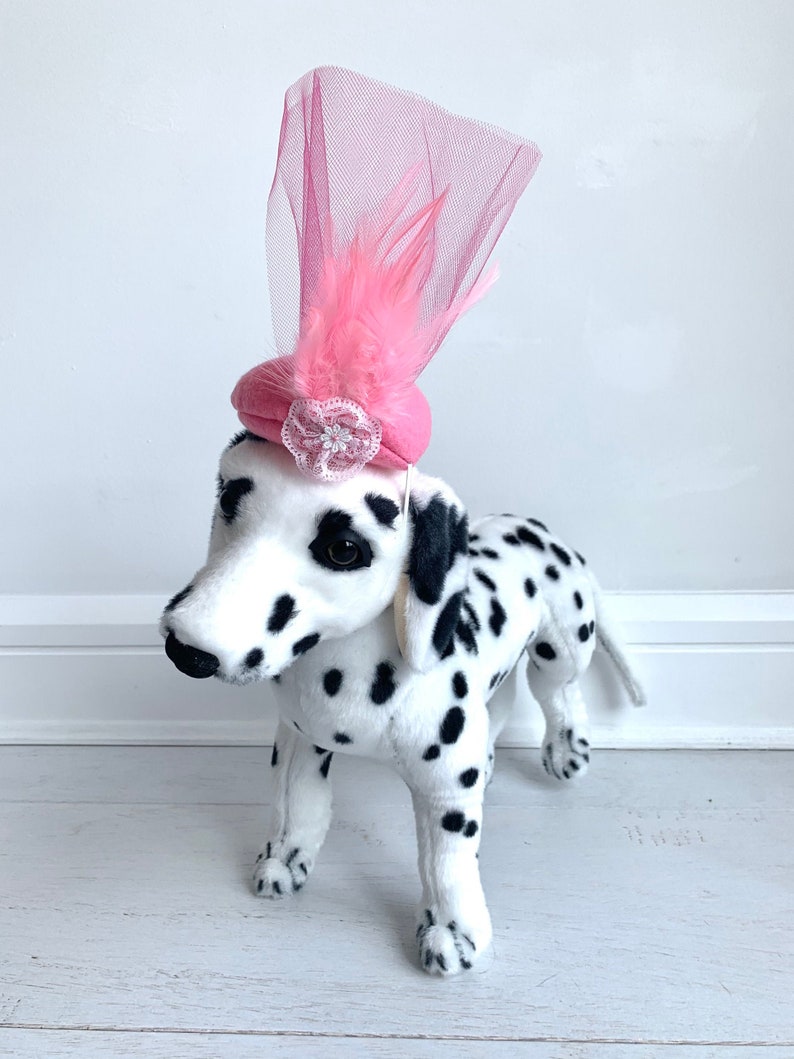 Dog pink fascinator Kentucky Derby hat Dog fascinator Dog Derby hat Dog hat Dog accessory by FiercePetFashion image 4