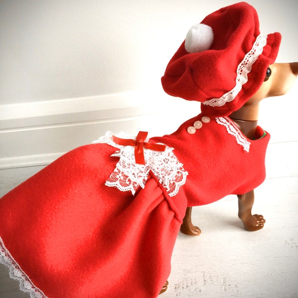 Mrs. Claus Kostüm- Hund Weihnachtskostüm- Haustier Weihnachtskostüm- Mrs. Claus Hundeoutfit von FiercePetFashion