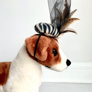 Dog fascinator Kentucky Derby hat Dog Derby hat Dog feather fascinator Dog hat Dog accessory by FiercePetFashion image 3