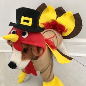 Turkey costume Dog thanksgiving costume Dog turkey costume Pet turkey costume by FiercePetFashion image 1