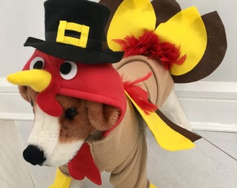 Turkey costume- Dog thanksgiving costume- Dog turkey costume- Pet turkey costume by FiercePetFashion