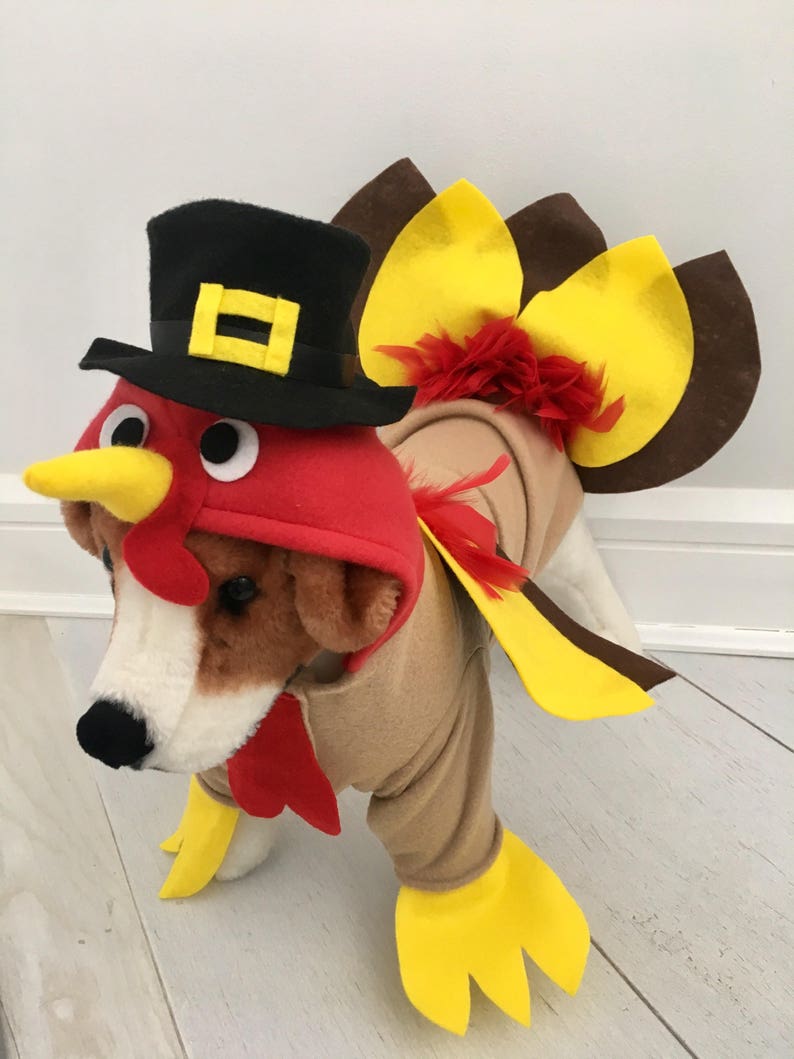 Turkey costume Dog thanksgiving costume Dog turkey costume Pet turkey costume by FiercePetFashion image 1