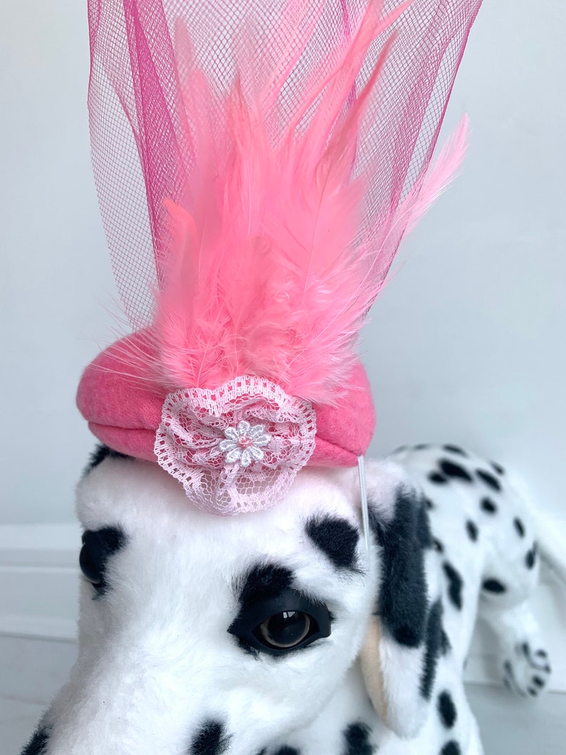 Dog pink fascinator Kentucky Derby hat Dog fascinator Dog Derby hat Dog hat Dog accessory by FiercePetFashion image 2