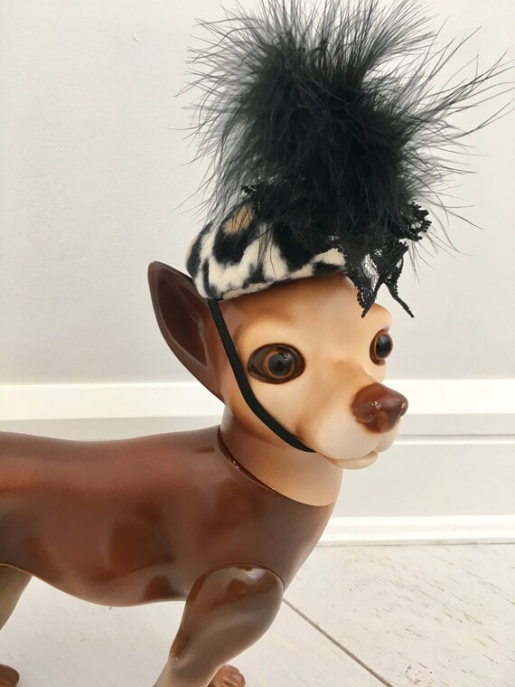 Kentucky Dervy hat Dog black feather Fascinator Dog Derby hat Dog