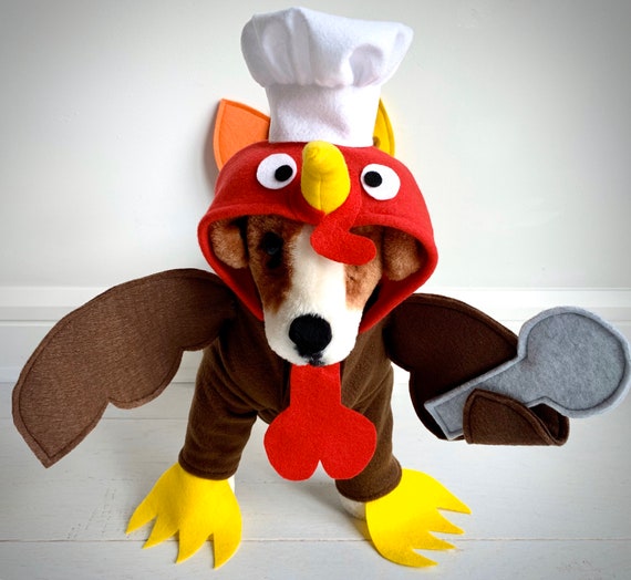 Turkey Costume Turkey Dog Costume Dog Thanksgiving Costume Dog Turkey Costume Halloween Costume by Fiercepetfashion Etsy Canada