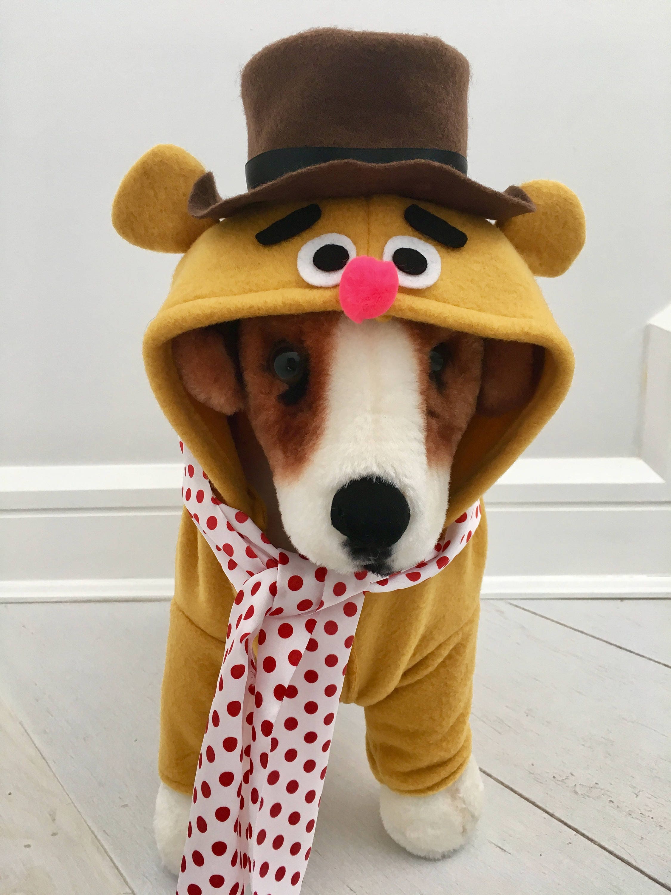 Fozzie Bear Costume Dog Halloween Costume Dog Fozzie Bear Etsy