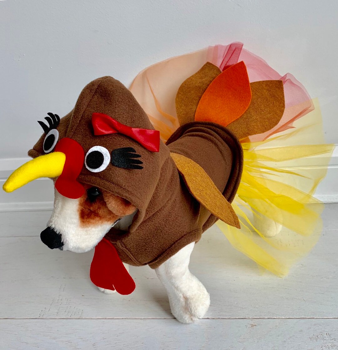 Turkey Costume Turkey Girl Costume Dog Thanksgiving Costume Dog Turkey Costume by Fiercepetfashion Etsy