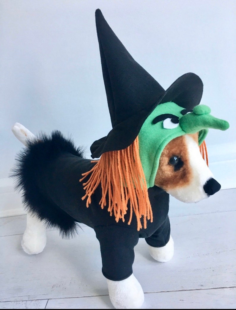 Witch costume Dog halloween costume Dog witch costume Pet Etsy